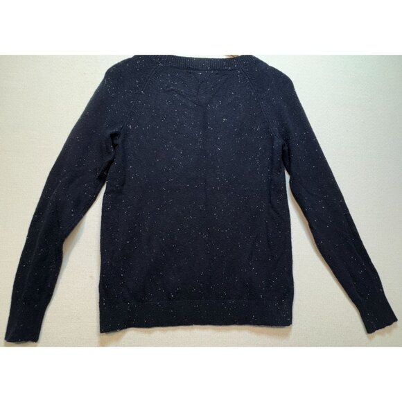 Loft Women's Llama Crew Neck Pullover Sweater Knit Long Sleeve Size XS Navy Blue - Picture 2 of 8